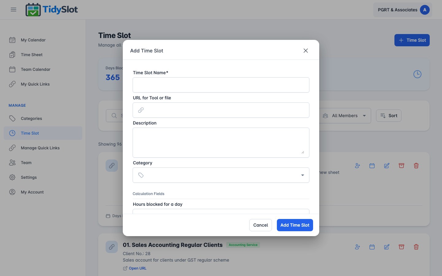 Block Days — recurring date pattern modal